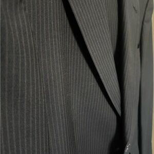 Men's Black Pinstripe Blazer